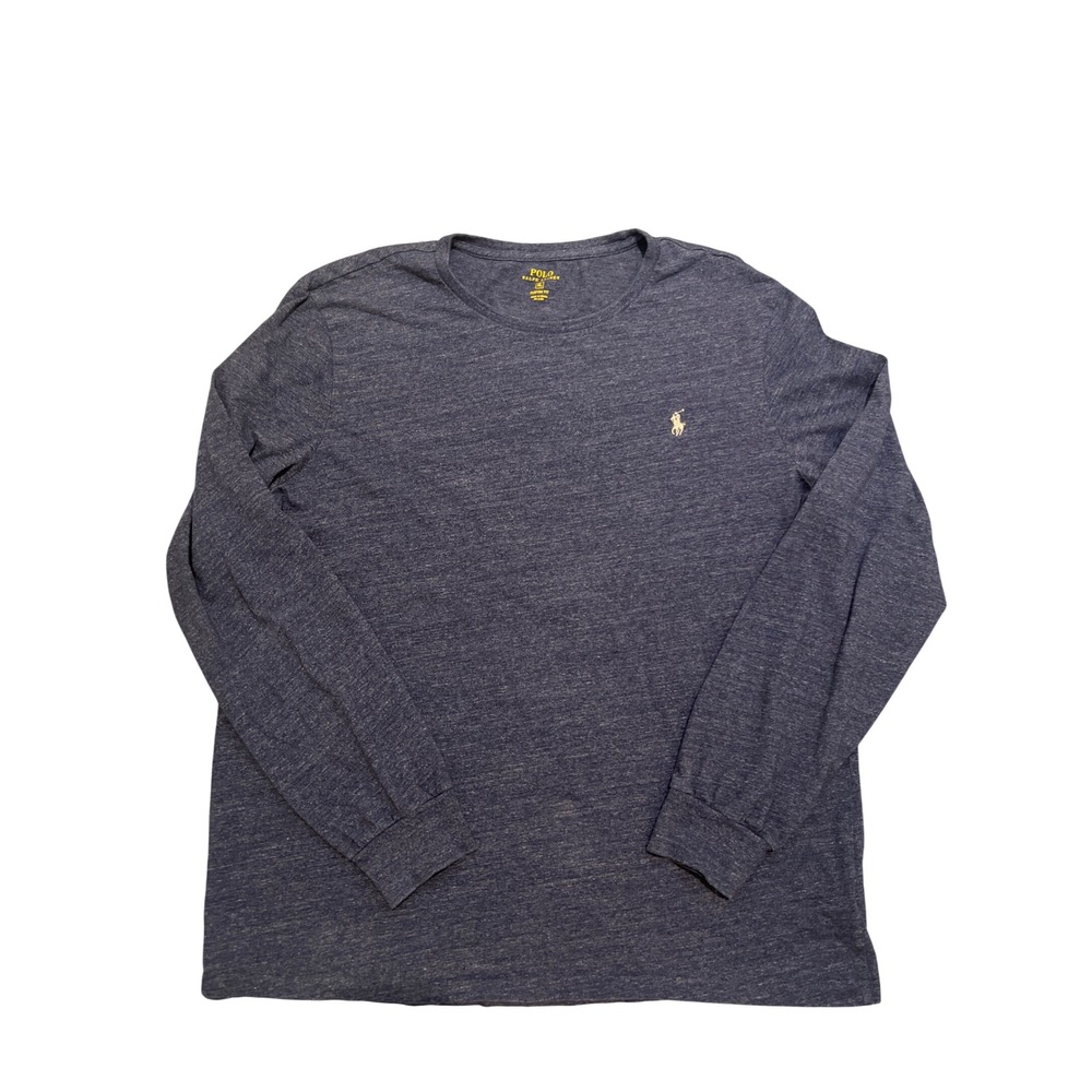 Polo Ralph Lauren Mens Size‎ XL Long Sleeve T Shirt Custom Fit Crew Neck Blue